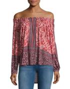 Lucky Brand Printed Off Shoulder Top