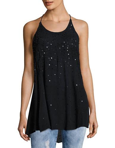 Free People Sequined Crepe Tank Top