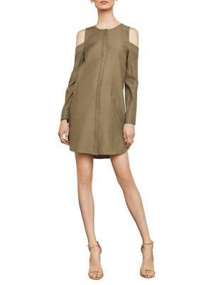 Bcbgmaxazria Cold-shoulder Shirt Dress