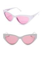 Guess 55mm Pink Lenses Wraparound Sunglasses
