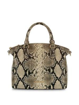 Brahmin Caviar Felix Snakeskin-print Duxbury Satchel