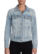 Unpublished Abbie In Revival Distressed Button-front Denim Jacket