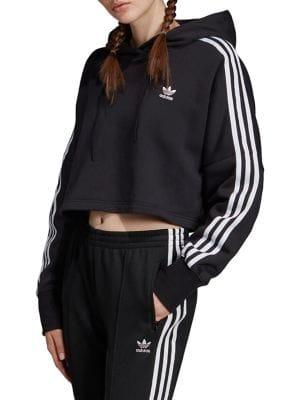 Adidas Cropped Drawstring Hoodie