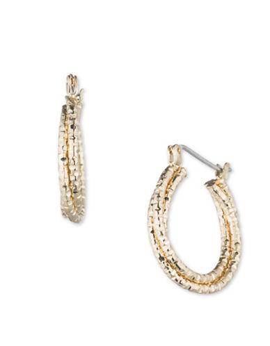 Anne Klein Diamond-cut Goldtone Hoop Pierced Earrings