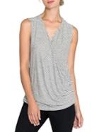 Nic+zoe Lunar Striped Wrap Front Top