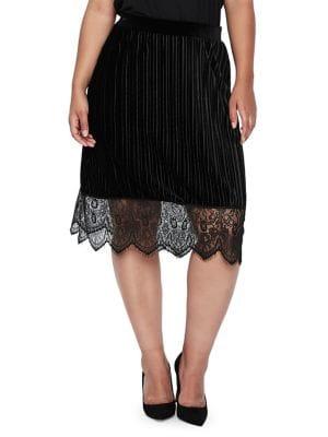 Junarose Plus 518 Rumba Midi Velvet Skirt