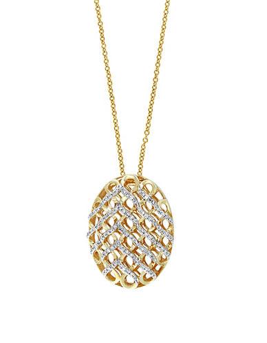 Effy Doro Diamond And 14k Yellow Gold Crisscross Pendant Necklace