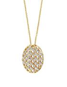 Effy Doro Diamond And 14k Yellow Gold Crisscross Pendant Necklace