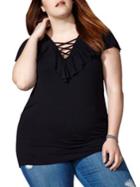 Mblm By Tess Holliday Plus Ruffled Front Top