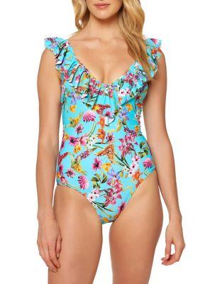 Jessica Simpson One-piece Ruffle Swimsuit