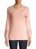Karl Lagerfeld Paris Ribbed Lace Top
