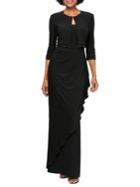 Alex Evenings 2-piece Jacket Cascade Detail Gown
