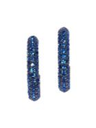 Vince Camuto Jewel Encrusted Pave Sapphire Crystal Covered Hoop Earrings