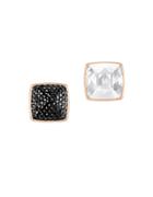 Glance Jet Swarovski Crystal And Rose Gold Earrings