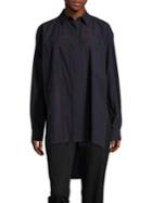 Dkny Oversized Hi-lo Button-front Top
