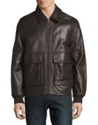Marc New York Coles Leather Bomber Jacket