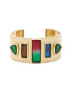 Sole Society Goldtone And Multicolored Stone Statement Cuff