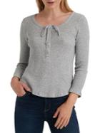 Lucky Brand Printed Cotton Thermal Top