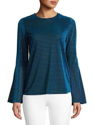 Michael Michael Kors Stripe Velvet Top
