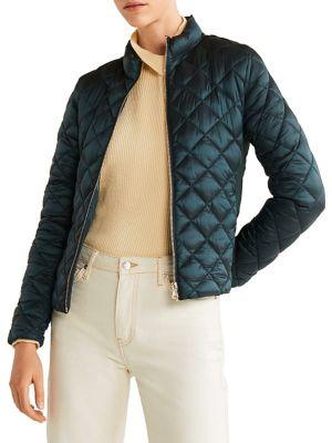 Mango Quilted Front-zip Jacket