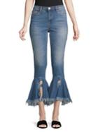 Blank Nyc Frayed Ruffle Cropped Skinny Jeans