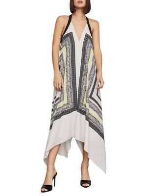 Bcbgmaxazria Stitch Scarf Halter Shift Dress