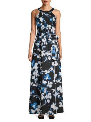 Calvin Klein Floral Halter Maxi Dress