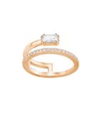 Swarovski Gray Crystal & 18k Rose Gold-plated Layered Ring