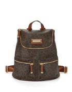 Calvin Klein Monogrammed Faux Leather Backpack
