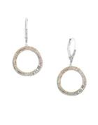 Effy Trio Diamond And 14k White, Yellow And Rose Gold Drop Earrings