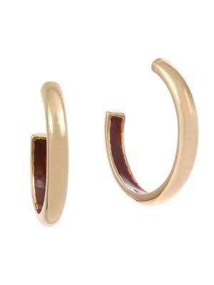 Laundry By Shelli Segal Wood Shores Goldtone Hoop Earrings