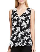 Vince Camuto Small Fresco Blooms Draped-front Blouse