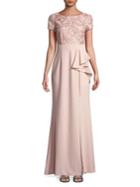 Adrianna Papell Embroidered Floor-length Dress