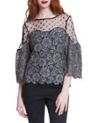 Plenty By Tracy Reese Three-quarter Bell Sleeve Lace Blouse