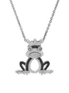 Lord & Taylor Black Diamond Frog Pendant Necklace