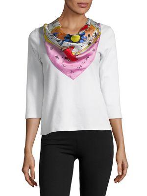 Echo Horoscope-print Silk Square Scarf