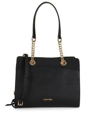 Calvin Klein Kassie Leather Chainlink Satchel