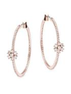 Kate Spade New York Clink Of Ice Pave Cluster Stone Medium Hoop Earrings- 1.5 In.