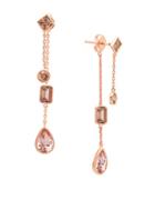 Crislu Blush Cubic Zirconia, 18k Rose Gold & Sterling Silver Drop Earrings