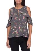 B Collection By Bobeau Pamela Cold-shoulder Frill Blouse