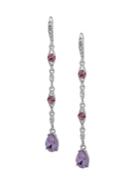 Givenchy Silvertone And Crystal Drop Earrings