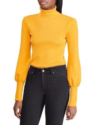 Lauren Ralph Lauren Petite Ribbed Puff-sleeve Sweater