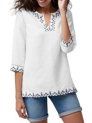 Tommy Bahama Prim Pina Embroidered Tunic