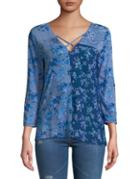 Lucky Brand Plus Madeline Floral Top