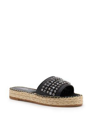 Botkier New York Julie Leather Jeweled Espadrille Sandals