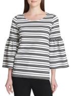 Calvin Klein Striped Bell-sleeve Top
