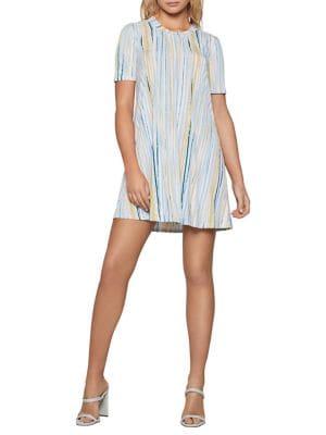 Bcbgeneration Textured Stripes Mini A-line Dress