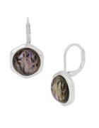 Kenneth Cole New York Hexed Geometric Abalone Stone Drop Earrings