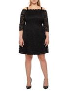 Addition Elle Michel Studio Plus Cold-shoulder Lace Dress