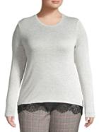 Vero Moda Curve Plus Lace-trimmed Ribbed Top